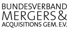 Schriftzug "BUNDESVERBAND MERGERS & ACQUISITIONS GEM. E.V." in Großbuchstaben in schwarzer Schrift auf weißem Hintergrund.